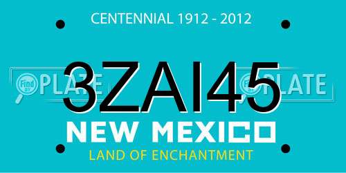 3ZAI45 New Mexico License Plate