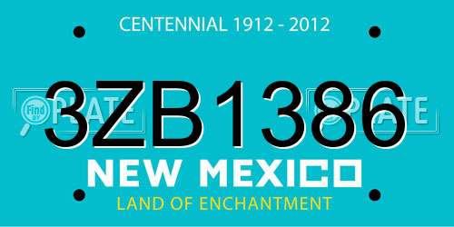 3ZB1386 New Mexico License Plate