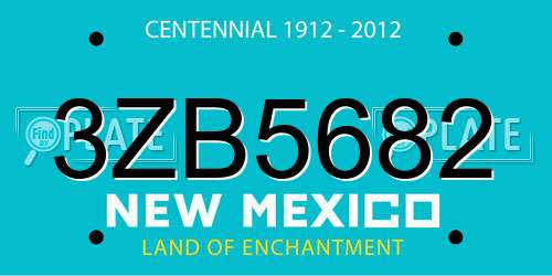 3ZB5682 New Mexico License Plate