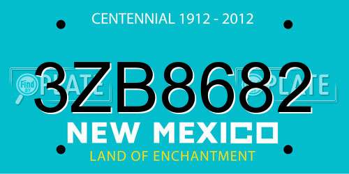3ZB8682 New Mexico License Plate