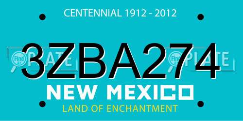 3ZBA274 New Mexico License Plate