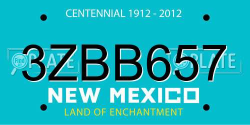3ZBB657 New Mexico License Plate