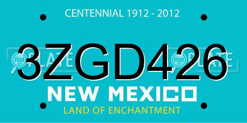 3ZGD426 New Mexico License Plate