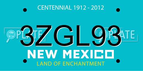 3ZGL93 New Mexico License Plate