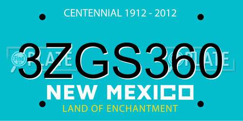 3ZGS360 New Mexico License Plate