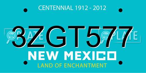 3ZGT577 New Mexico License Plate