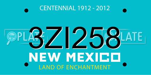 3ZI258 New Mexico License Plate