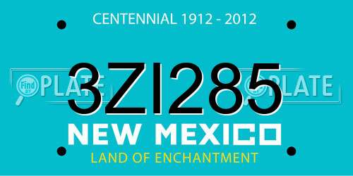 3ZI285 New Mexico License Plate
