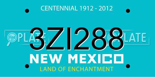 3ZI288 New Mexico License Plate