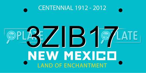 3ZIB17 New Mexico License Plate