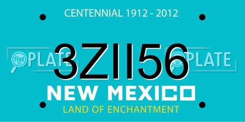 3ZII56 New Mexico License Plate