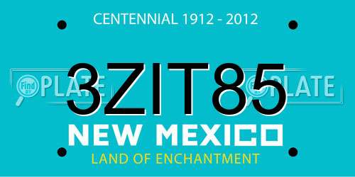 3ZIT85 New Mexico License Plate