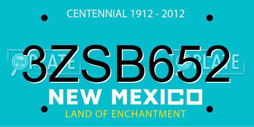 3ZSB652 New Mexico License Plate