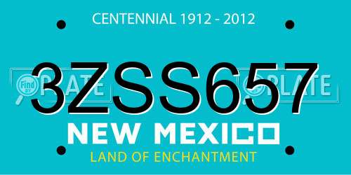 3ZSS657 New Mexico License Plate