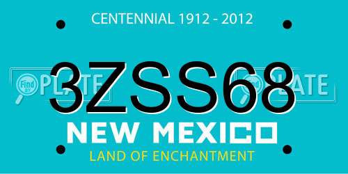 3ZSS68 New Mexico License Plate