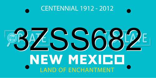 3ZSS682 New Mexico License Plate