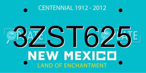 3ZST625 New Mexico License Plate