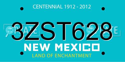 3ZST628 New Mexico License Plate