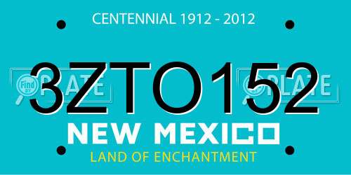 3ZTO152 New Mexico License Plate