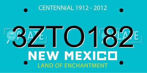 3ZTO182 New Mexico License Plate