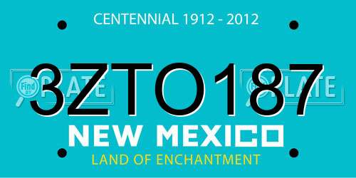 3ZTO187 New Mexico License Plate