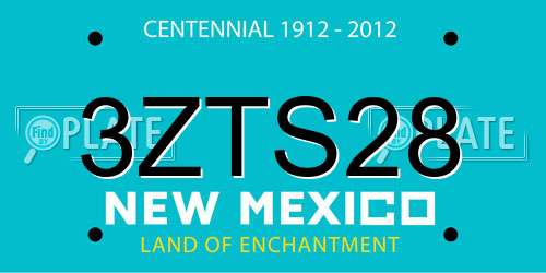 3ZTS28 New Mexico License Plate