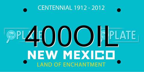 400OIL New Mexico License Plate