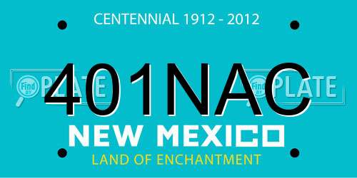 401NAC New Mexico License Plate