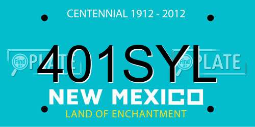 401SYL New Mexico License Plate