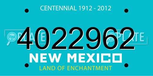 4022962 New Mexico License Plate