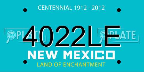 4022LE New Mexico License Plate