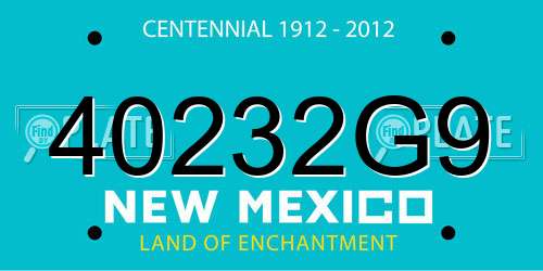 40232G9 New Mexico License Plate