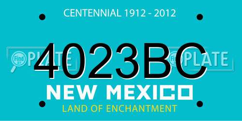 4023BC New Mexico License Plate
