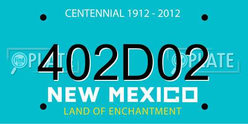 402D02 New Mexico License Plate