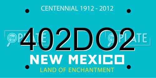 402DO2 New Mexico License Plate