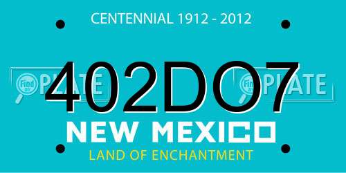402DO7 New Mexico License Plate