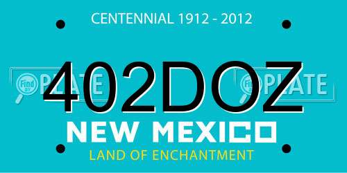 402DOZ New Mexico License Plate