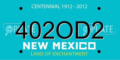 402OD2 New Mexico License Plate