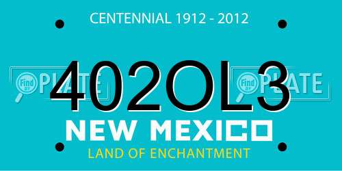 402OL3 New Mexico License Plate