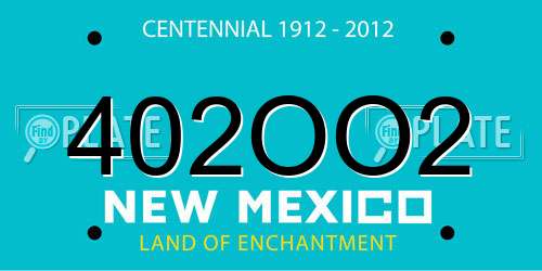 402OO2 New Mexico License Plate