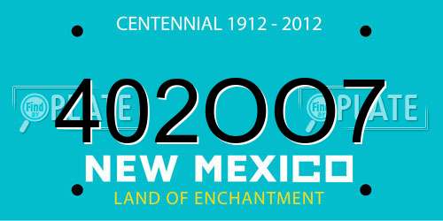 402OO7 New Mexico License Plate