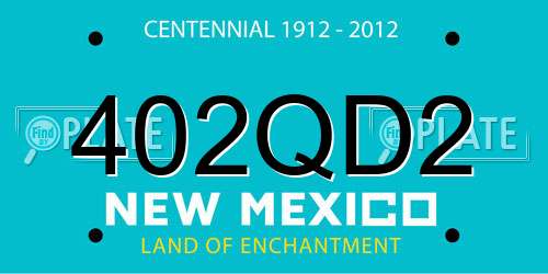 402QD2 New Mexico License Plate