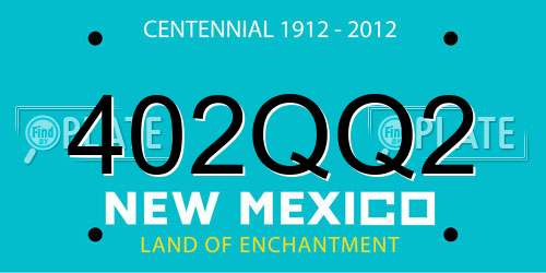 402QQ2 New Mexico License Plate
