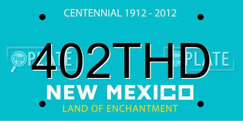 402THD New Mexico License Plate