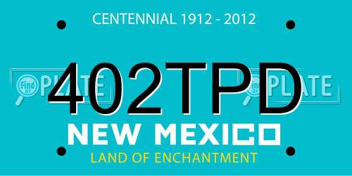 402TPD New Mexico License Plate