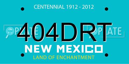 404DRT New Mexico License Plate
