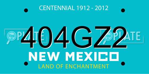 404GZ2 New Mexico License Plate