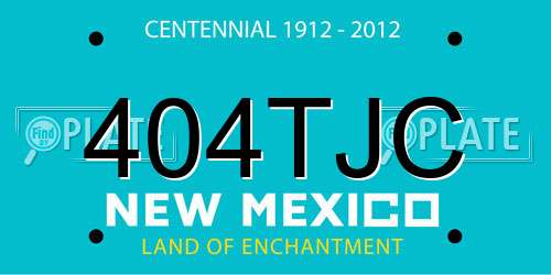 404TJC New Mexico License Plate