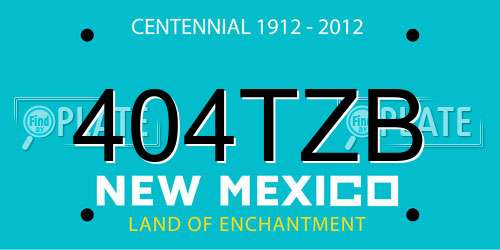 404TZB New Mexico License Plate