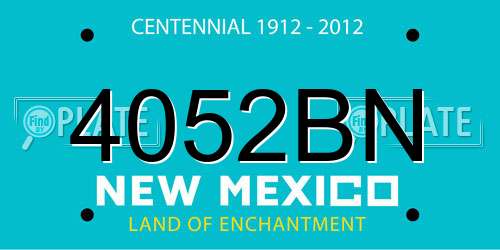 4052BN New Mexico License Plate